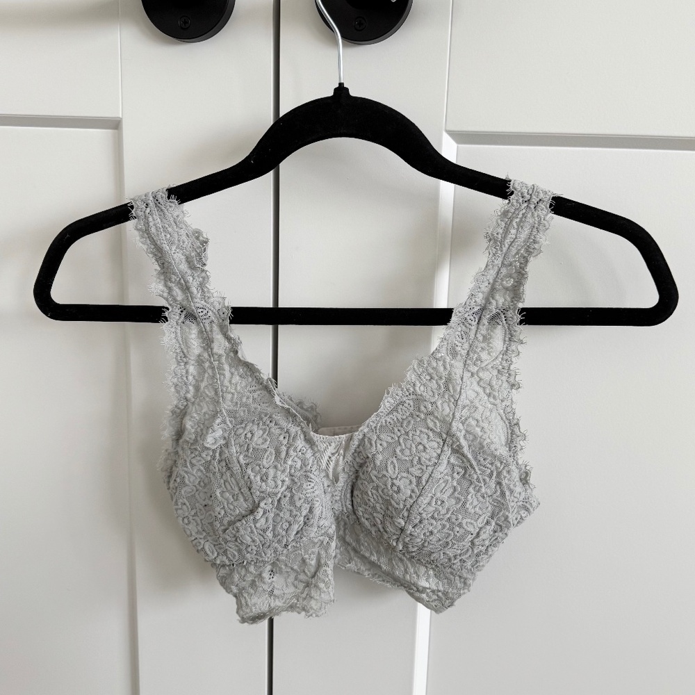 AERIE Light Gray Lace Bralette